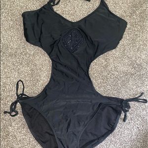 One piece revealing bathing suit